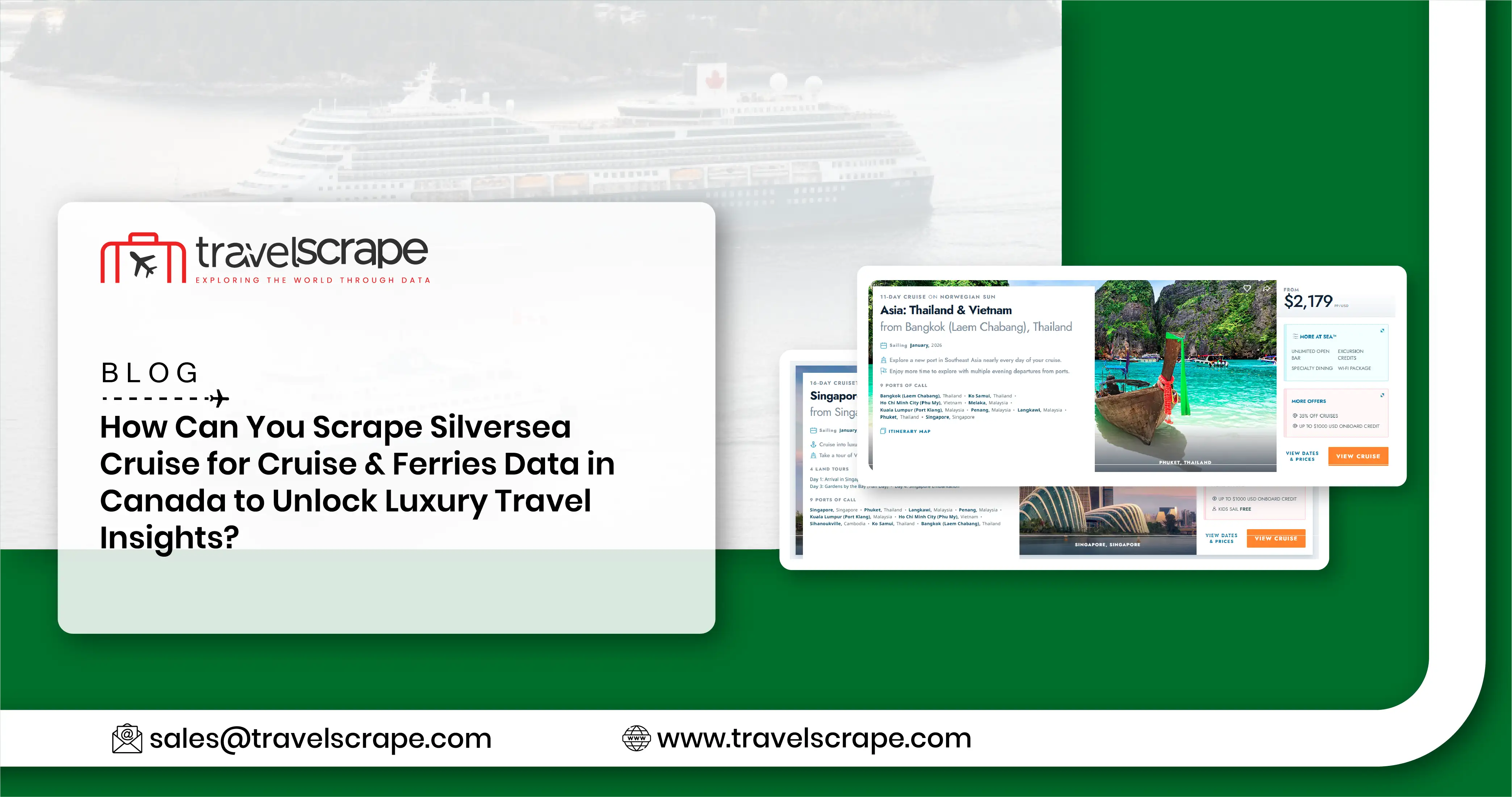 Scrape Silversea Cruise for Cruise & Ferries Data in Canada